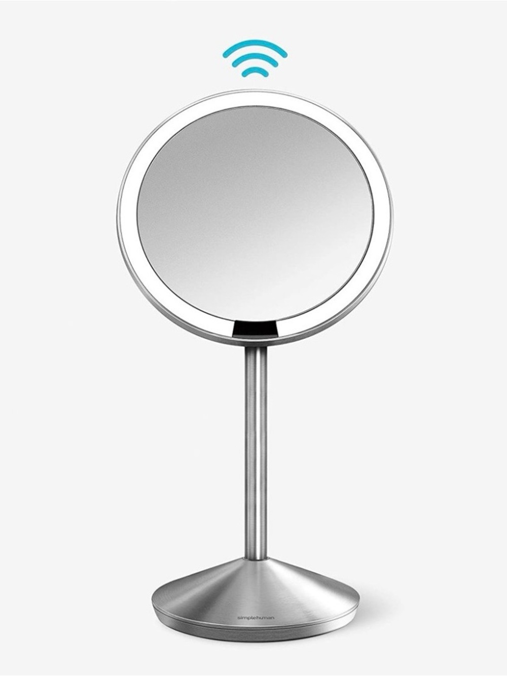 simplehuman 5” Round Mini Travel Sensor Makeup Mirror 10X Magnification